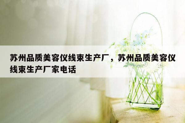 苏州品质美容仪线束生产厂，苏州品质美容仪线束生产厂家电话