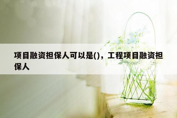 项目融资担保人可以是()，工程项目融资担保人