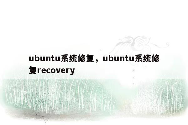 ubuntu系统修复，ubuntu系统修复recovery