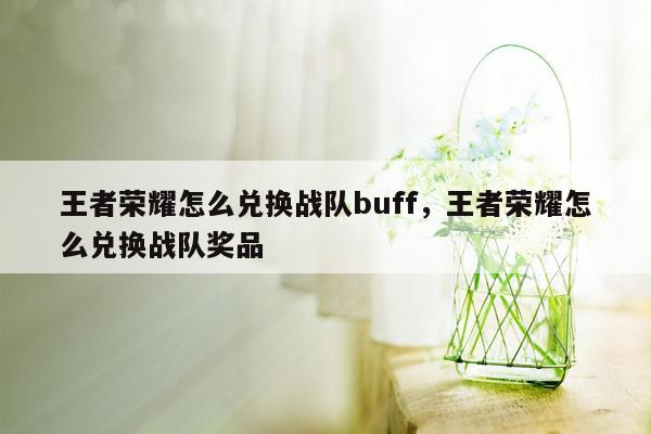 王者荣耀怎么兑换战队buff，王者荣耀怎么兑换战队奖品