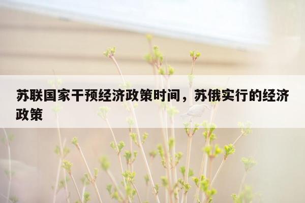 苏联国家干预经济政策时间，苏俄实行的经济政策