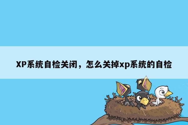 XP系统自检关闭，怎么关掉xp系统的自检