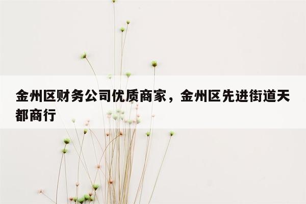 金州区财务公司优质商家，金州区先进街道天都商行