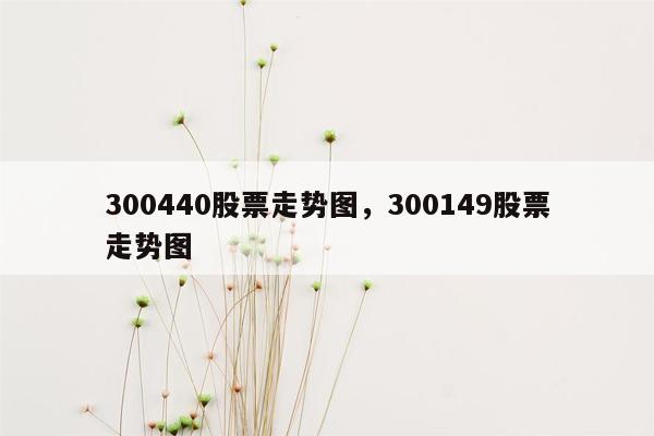 300440股票走势图，300149股票走势图