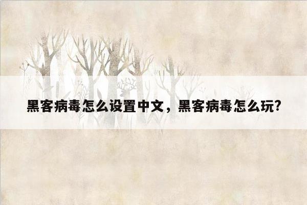 黑客病毒怎么设置中文，黑客病毒怎么玩?