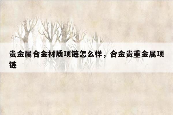 贵金属合金材质项链怎么样，合金贵重金属项链