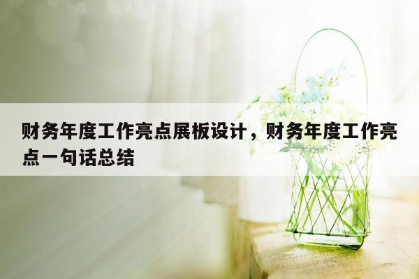 财务年度工作亮点展板设计，财务年度工作亮点一句话总结