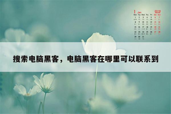 搜索电脑黑客，电脑黑客在哪里可以联系到