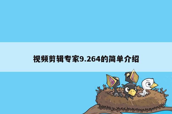 视频剪辑专家9.264的简单介绍