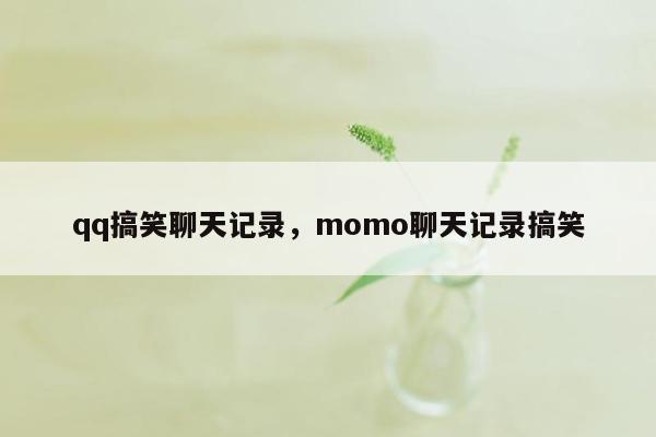 qq搞笑聊天记录，momo聊天记录搞笑