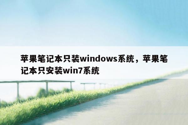 苹果笔记本只装windows系统，苹果笔记本只安装win7系统