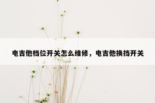 电吉他档位开关怎么维修，电吉他换挡开关