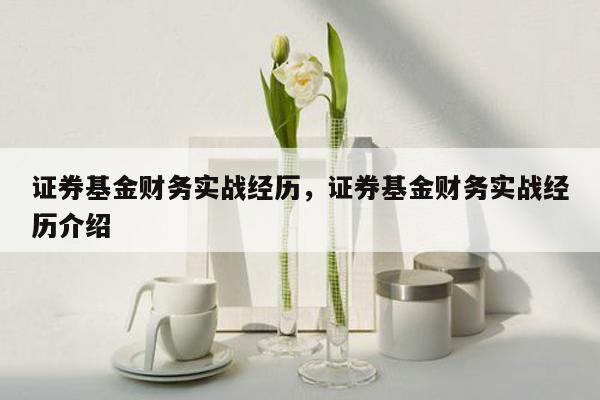 证券基金财务实战经历，证券基金财务实战经历介绍