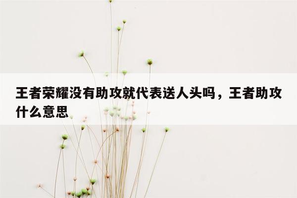 王者荣耀没有助攻就代表送人头吗，王者助攻什么意思
