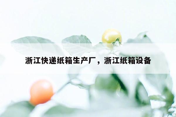 浙江快递纸箱生产厂，浙江纸箱设备