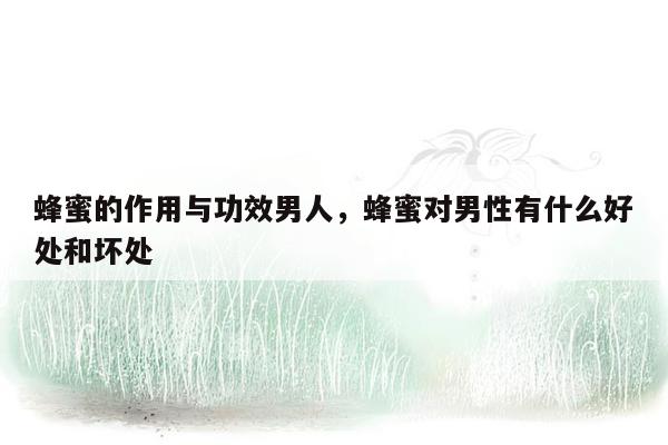 蜂蜜的作用与功效男人，蜂蜜对男性有什么好处和坏处