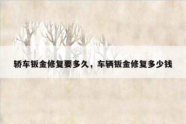 轿车钣金修复要多久，车辆钣金修复多少钱