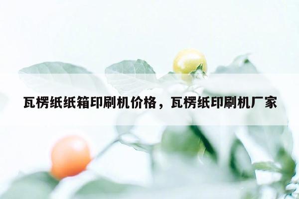 瓦楞纸纸箱印刷机价格，瓦楞纸印刷机厂家
