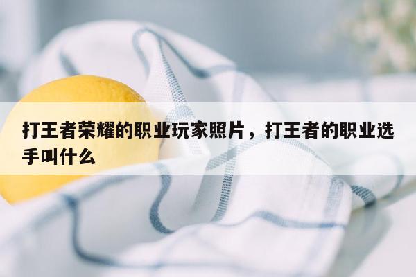 打王者荣耀的职业玩家照片，打王者的职业选手叫什么