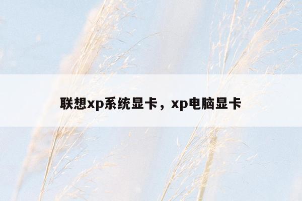 联想xp系统显卡，xp电脑显卡