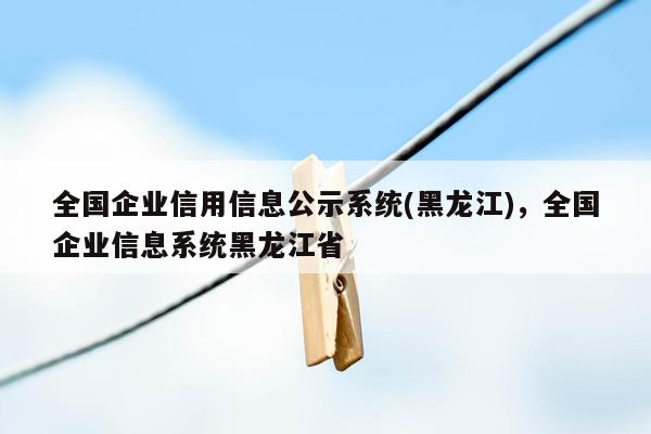 全国企业信用信息公示系统(黑龙江)，全国企业信息系统黑龙江省